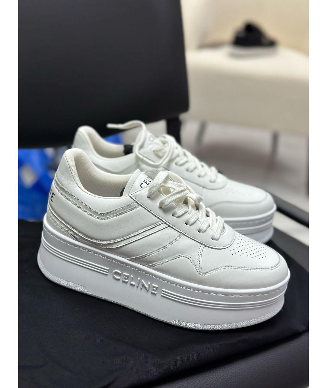 CELINE Белые кожаные кеды, фото 6