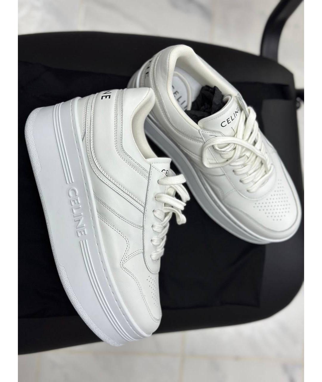 CELINE Белые кожаные кеды, фото 5