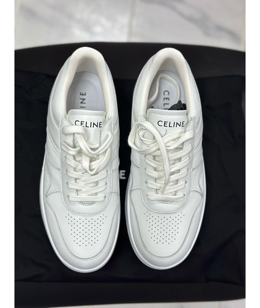 CELINE Белые кожаные кеды, фото 2