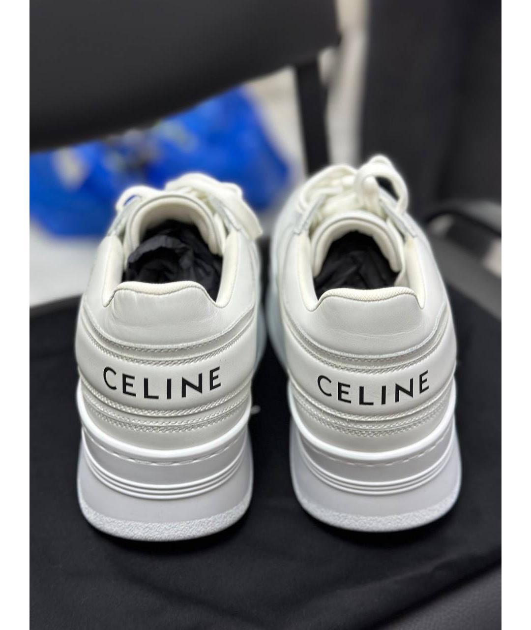 CELINE Белые кожаные кеды, фото 3