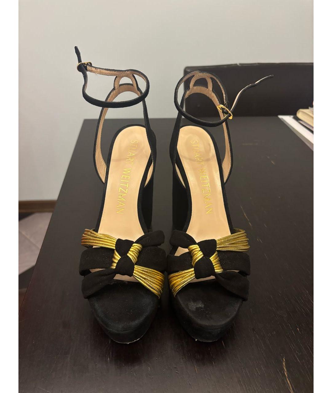 STUART WEITZMAN Черные замшевые босоножки, фото 2