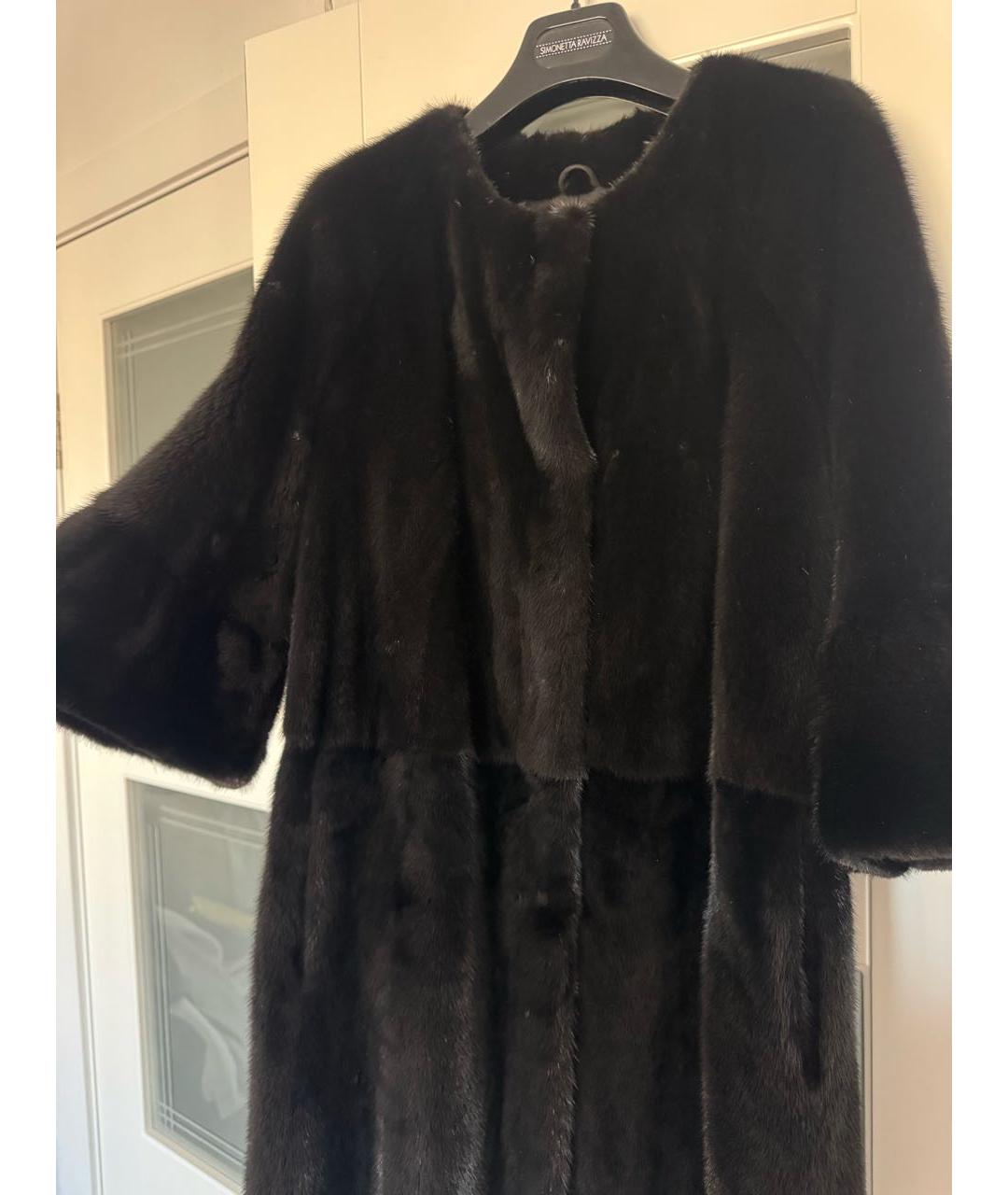 SIMONETTA RAVIZZA Коричневая меховая шуба, фото 2