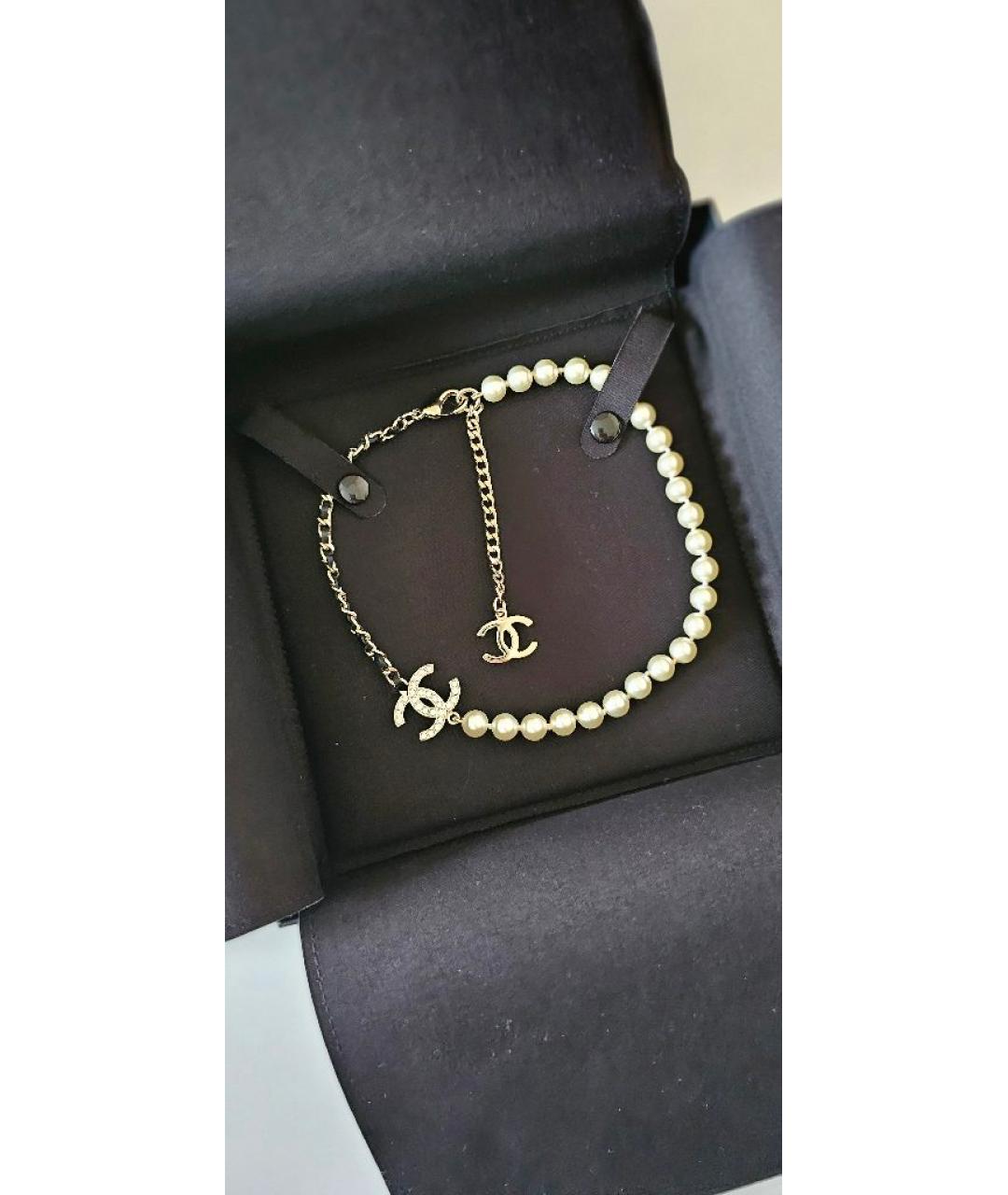 CHANEL Белый жемчужный чокер, фото 10