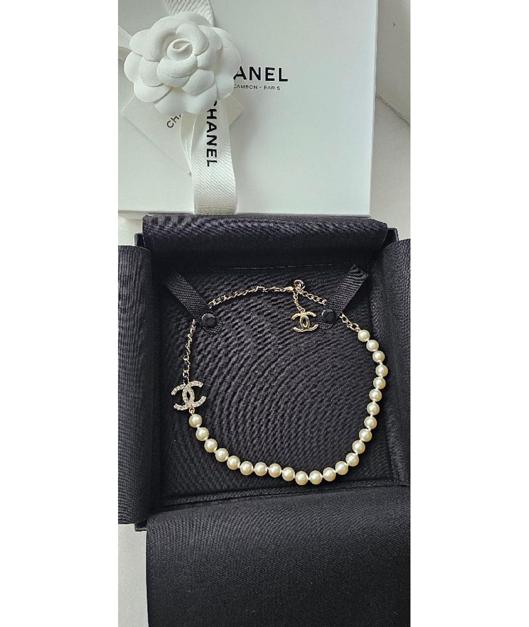 CHANEL Белый жемчужный чокер, фото 8