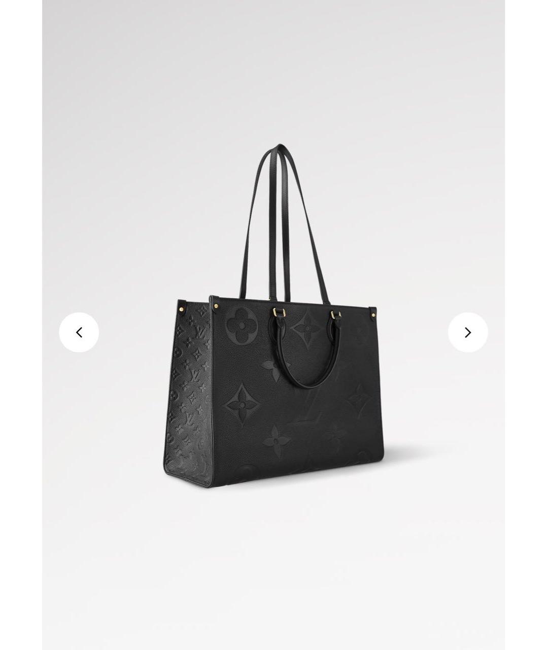 LOUIS VUITTON Черная кожаная сумка тоут, фото 4