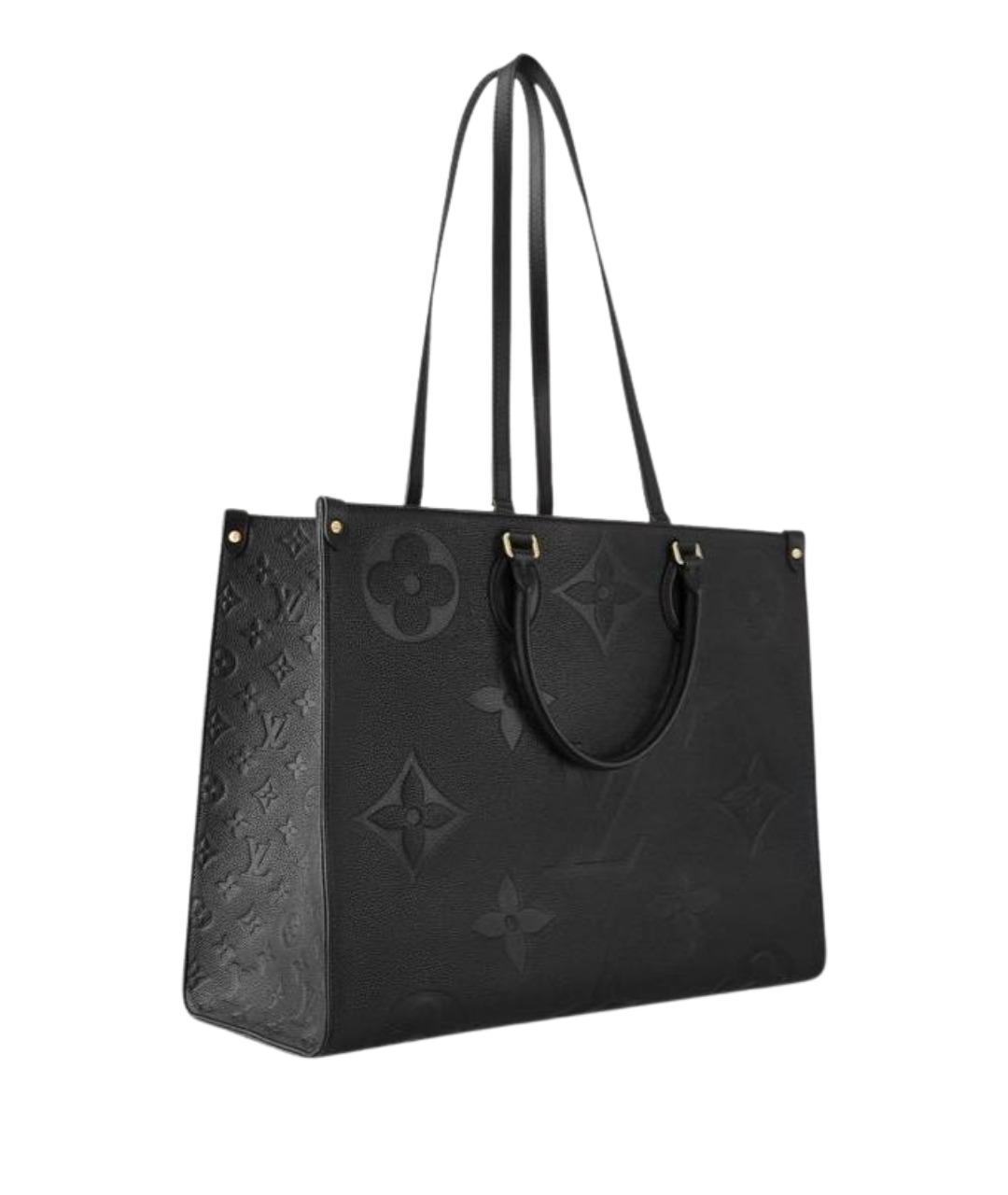 LOUIS VUITTON Черная кожаная сумка тоут, фото 1