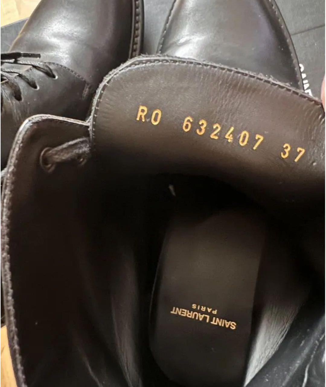 SAINT LAURENT Черные кожаные ботинки, фото 6