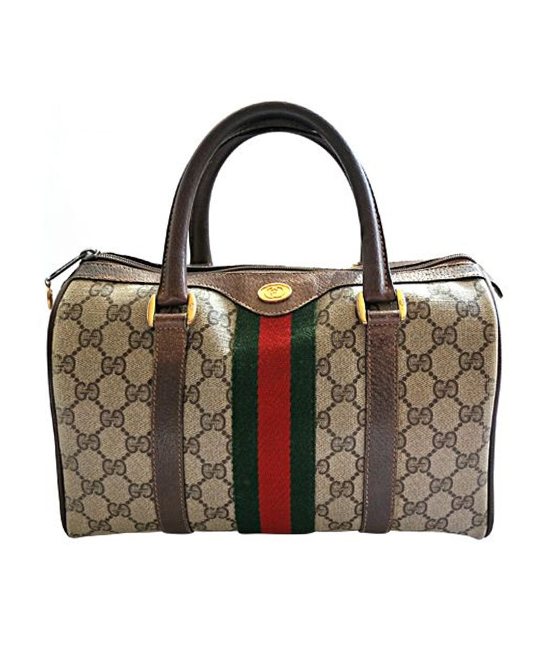 GUCCI Бежевая кожаная сумка с короткими ручками, фото 1