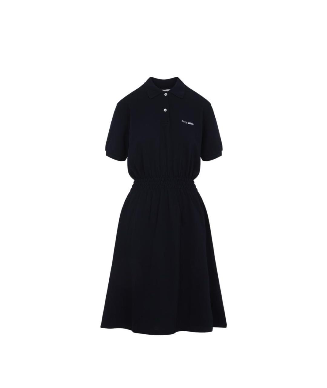 MIU MIU Темно-синее хлопковое повседневное платье, фото 1