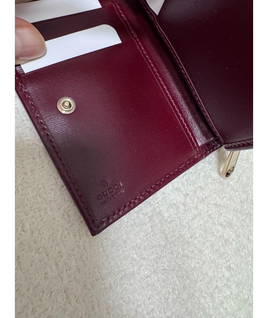 GUCCI Бордовый кожаный кошелек, фото 6