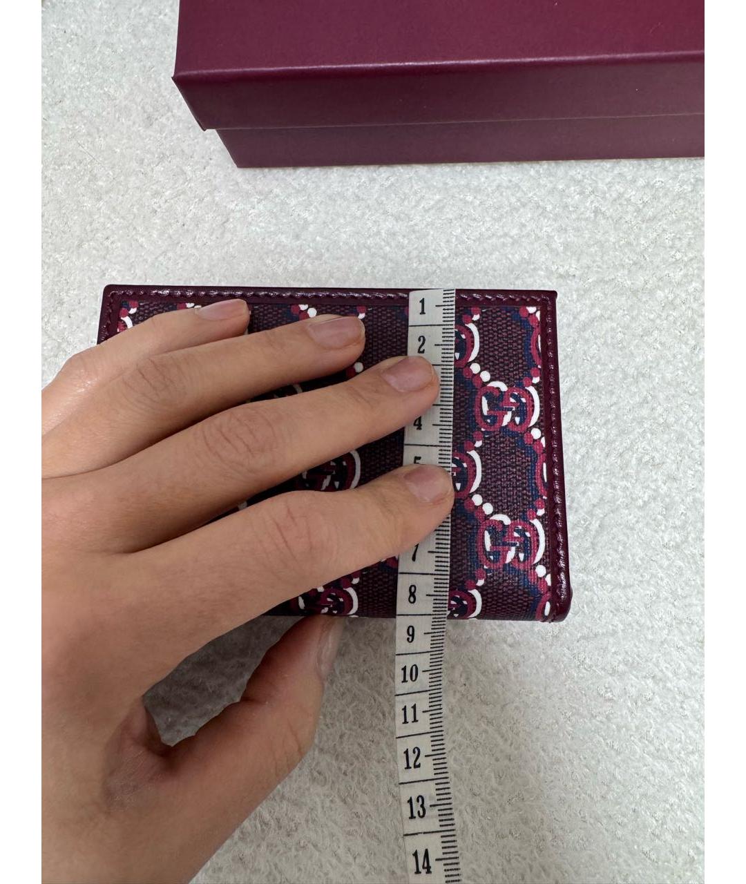 GUCCI Бордовый кожаный кошелек, фото 8