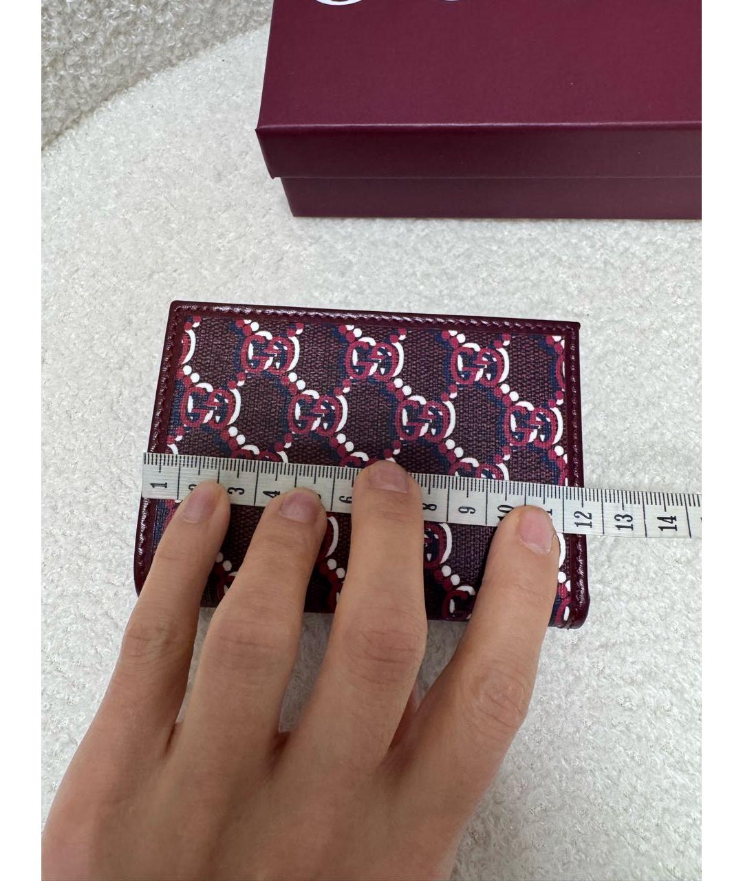 GUCCI Бордовый кожаный кошелек, фото 7