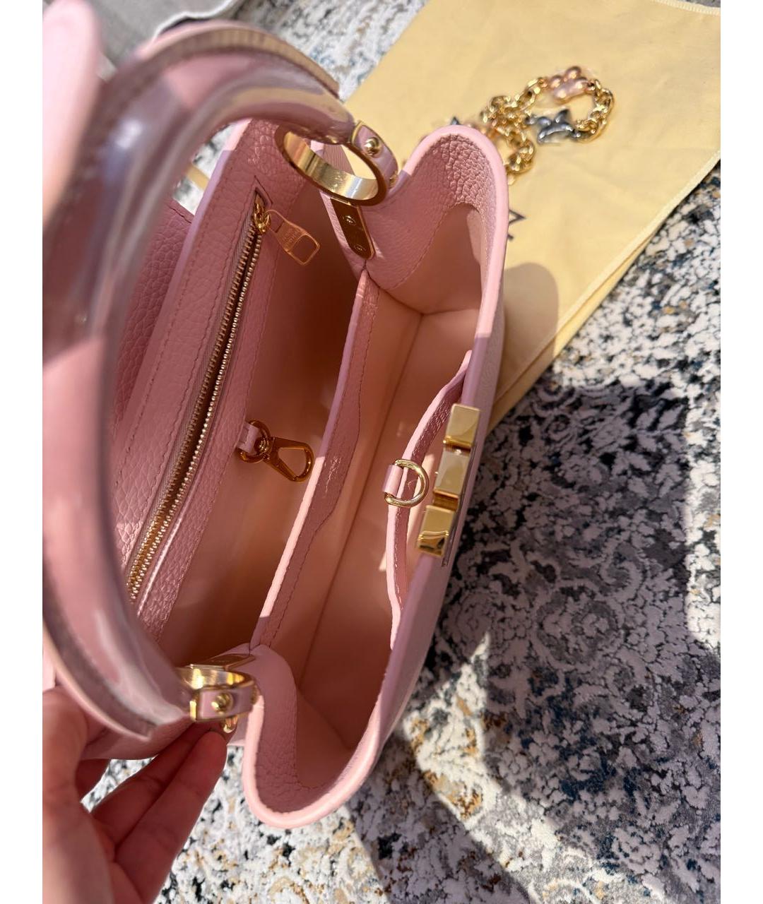 LOUIS VUITTON Розовая кожаная сумка через плечо, фото 4