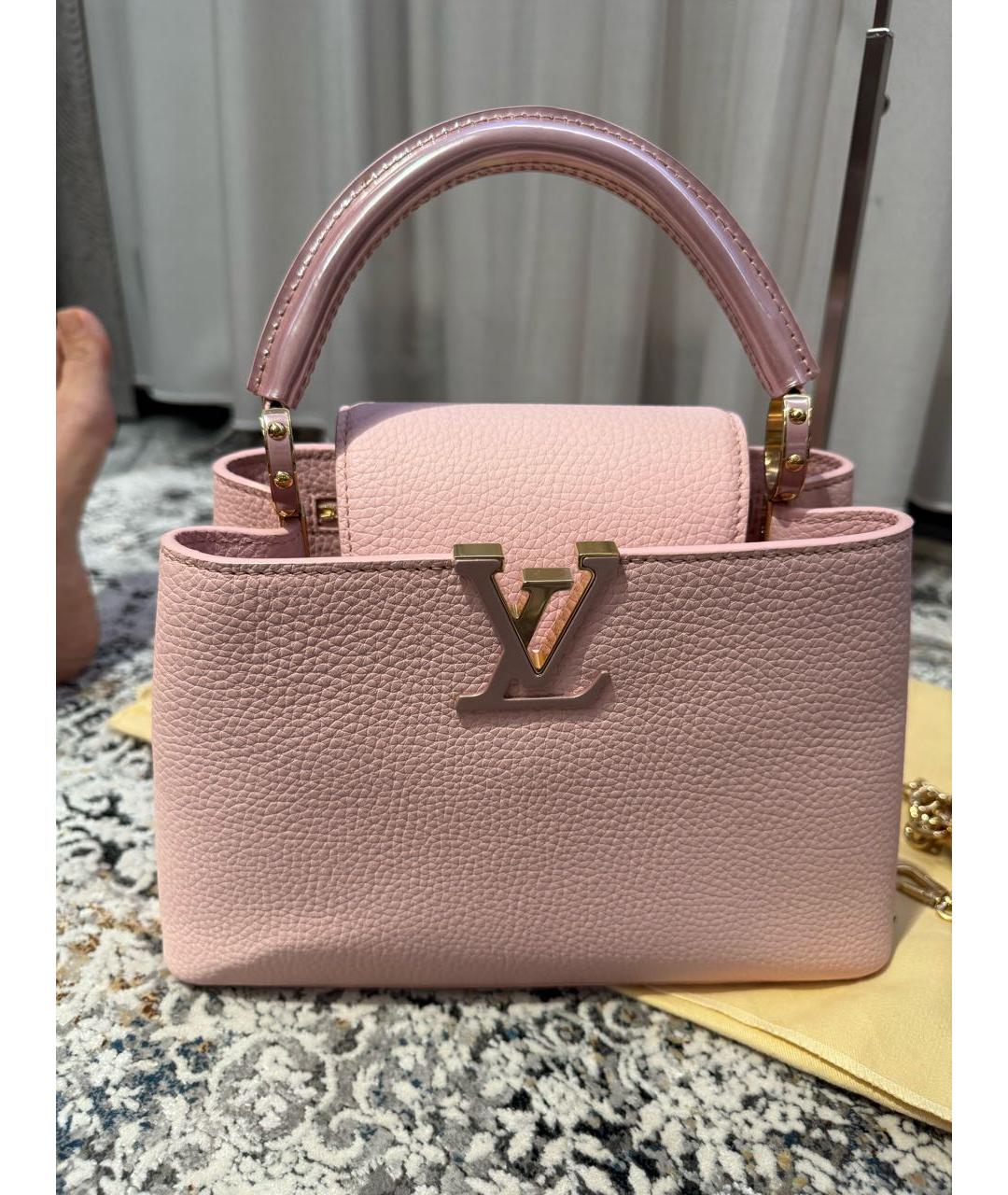 LOUIS VUITTON Розовая кожаная сумка через плечо, фото 3