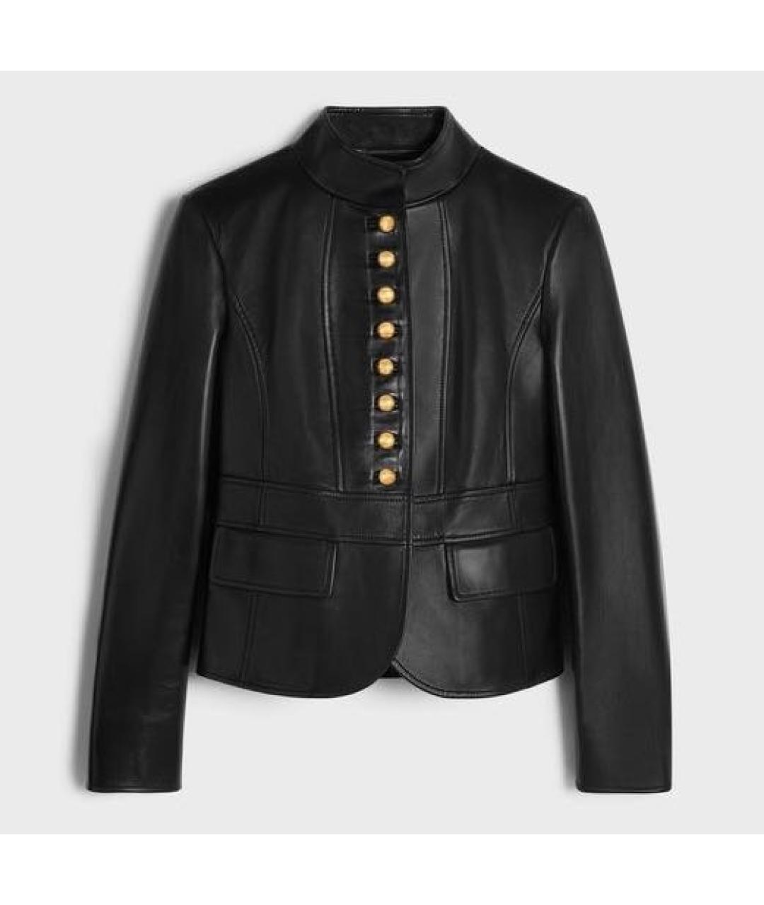 CELINE Черная кожаная куртка, фото 3