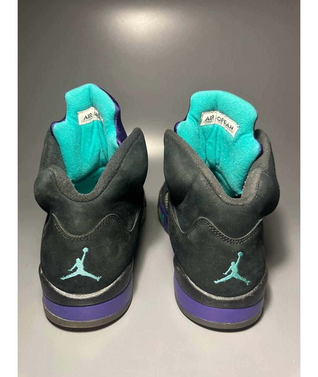 JORDAN Черные нубуковые высокие кроссовки / кеды, фото 4