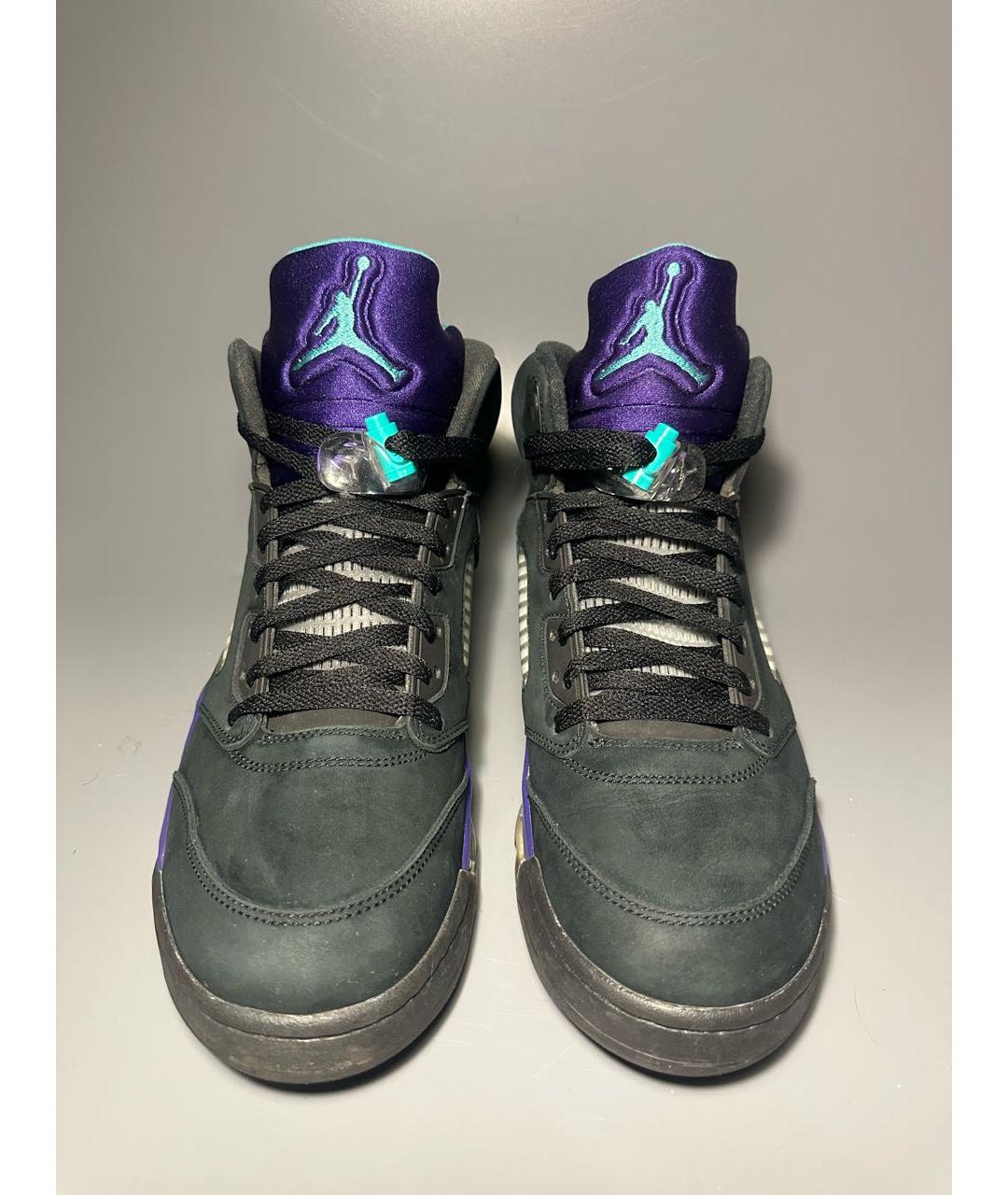 JORDAN Черные нубуковые высокие кроссовки / кеды, фото 2