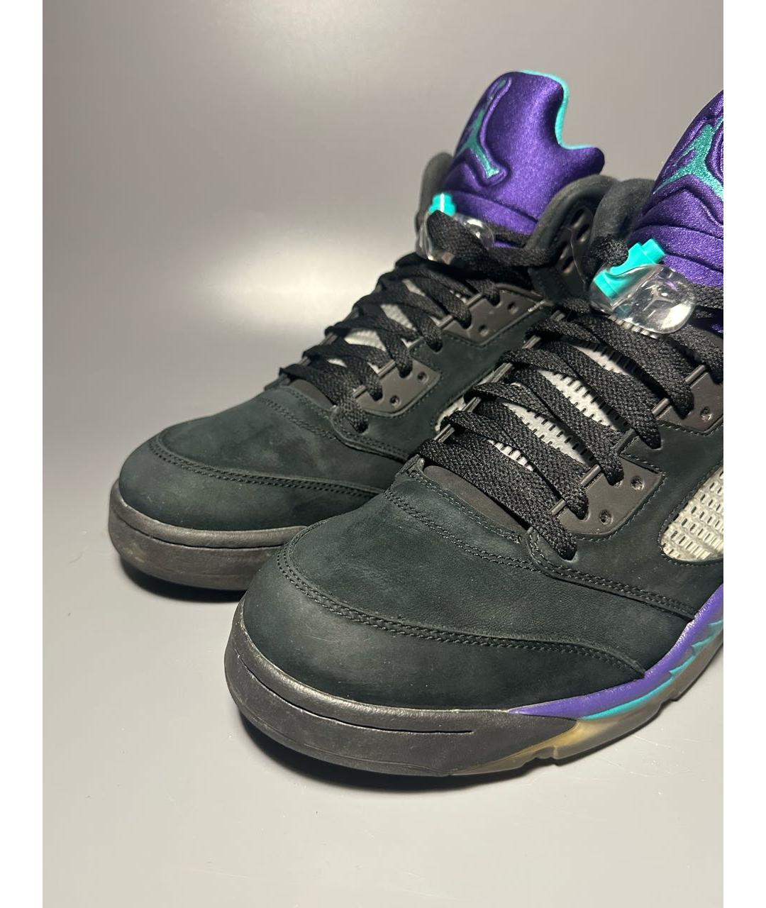 JORDAN Черные нубуковые высокие кроссовки / кеды, фото 5