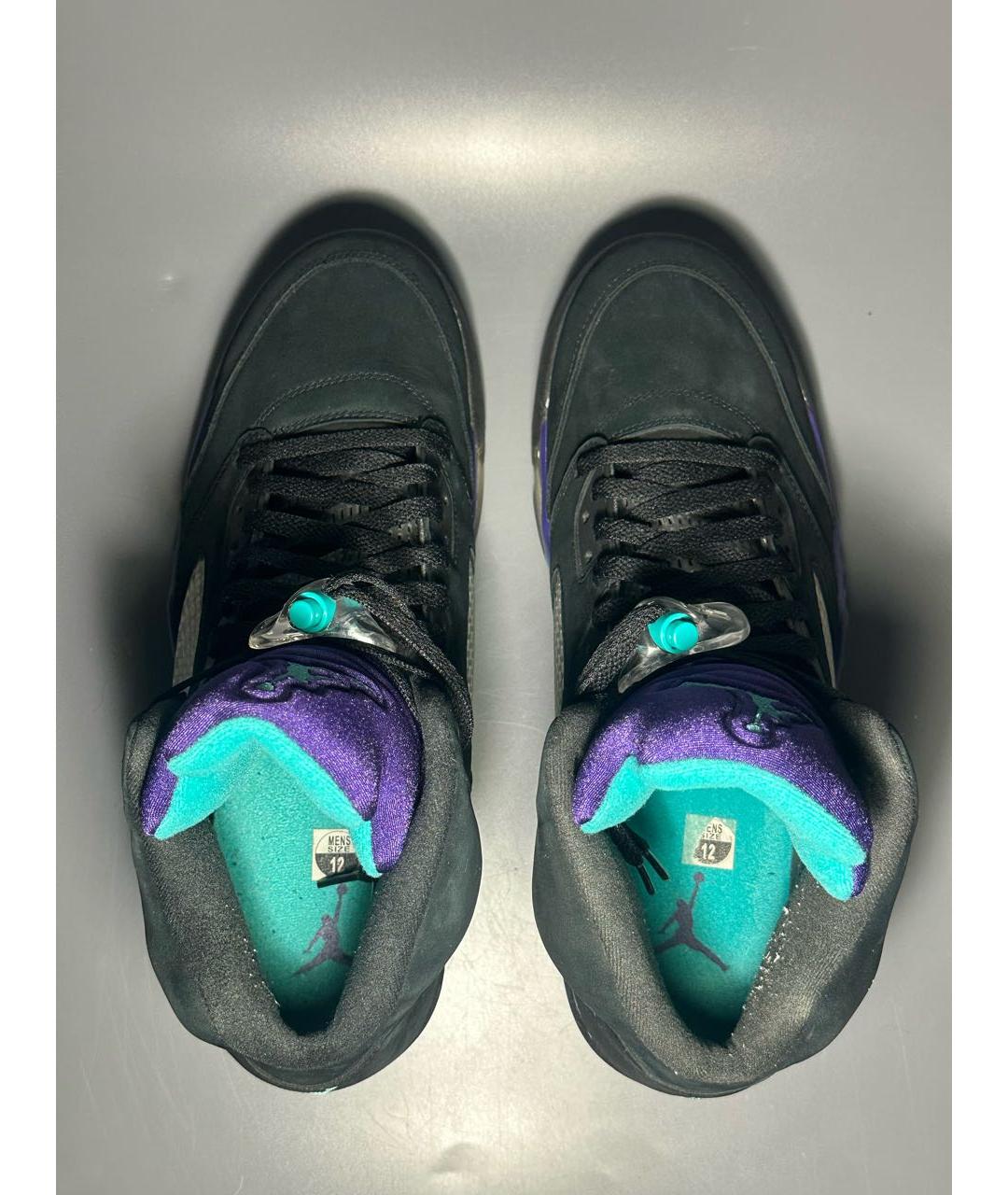 JORDAN Черные нубуковые высокие кроссовки / кеды, фото 3