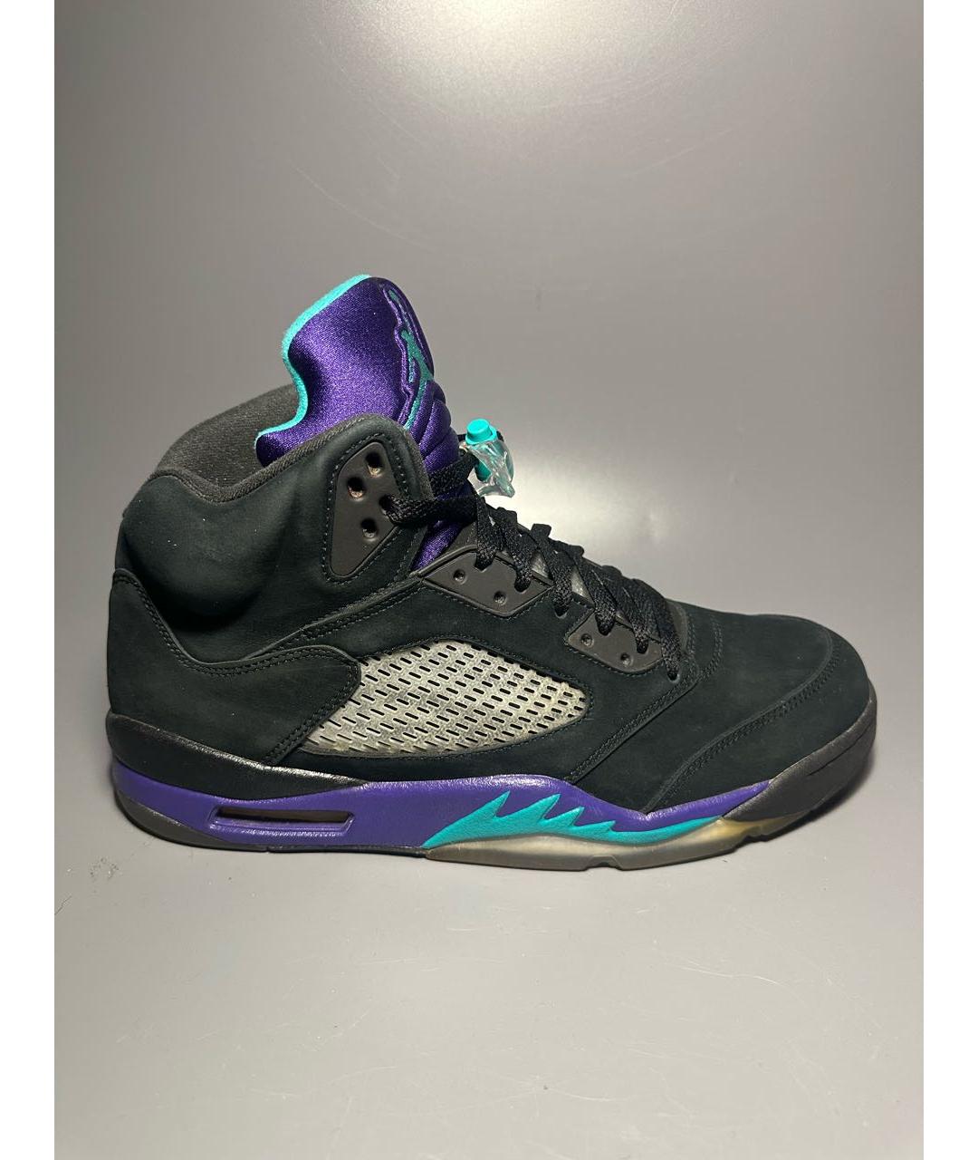 JORDAN Черные нубуковые высокие кроссовки / кеды, фото 7