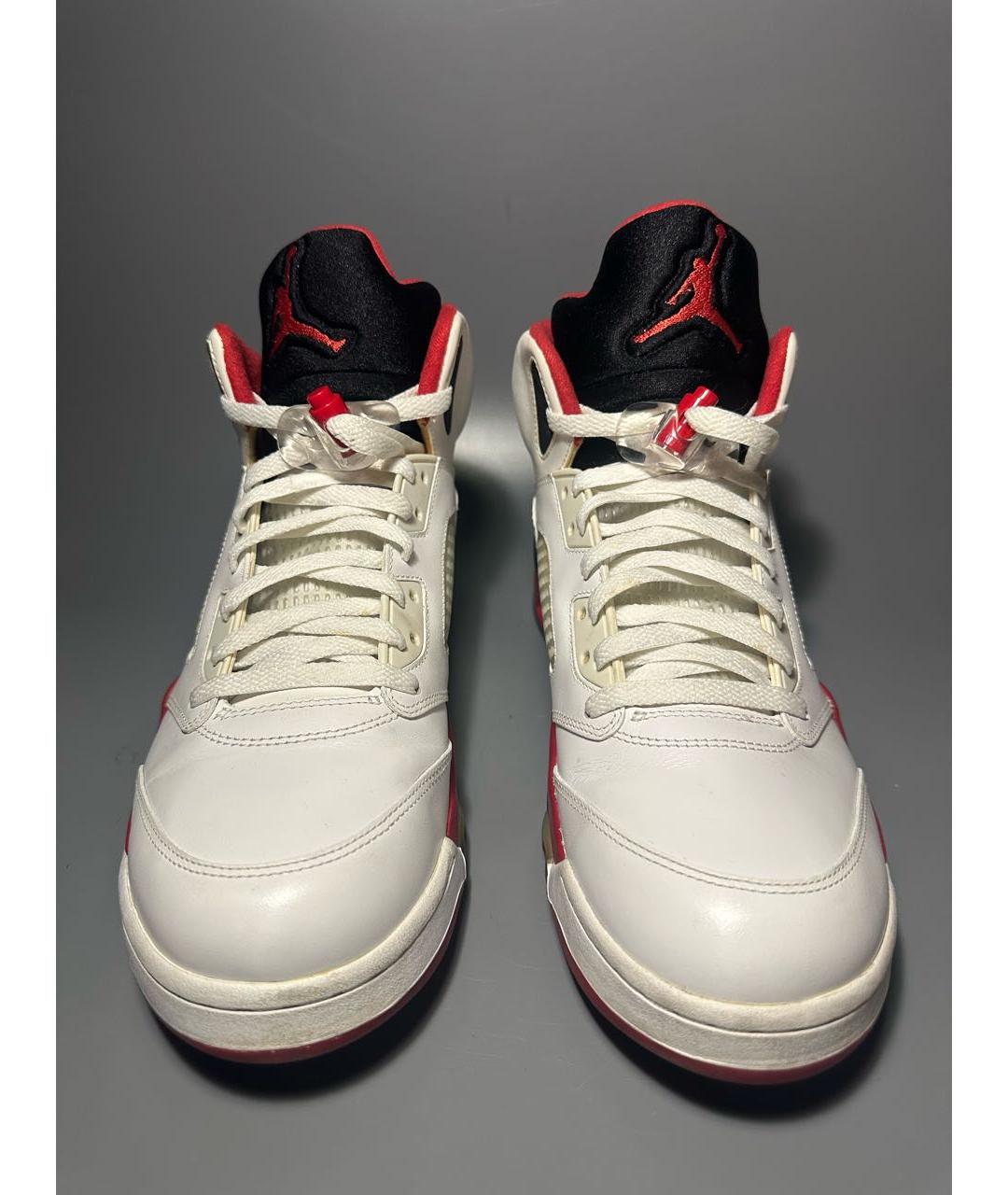 JORDAN Белые кожаные высокие кроссовки / кеды, фото 2