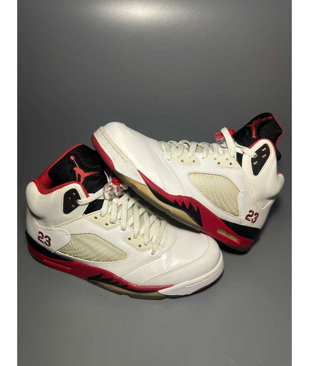 JORDAN Белые кожаные высокие кроссовки / кеды, фото 5