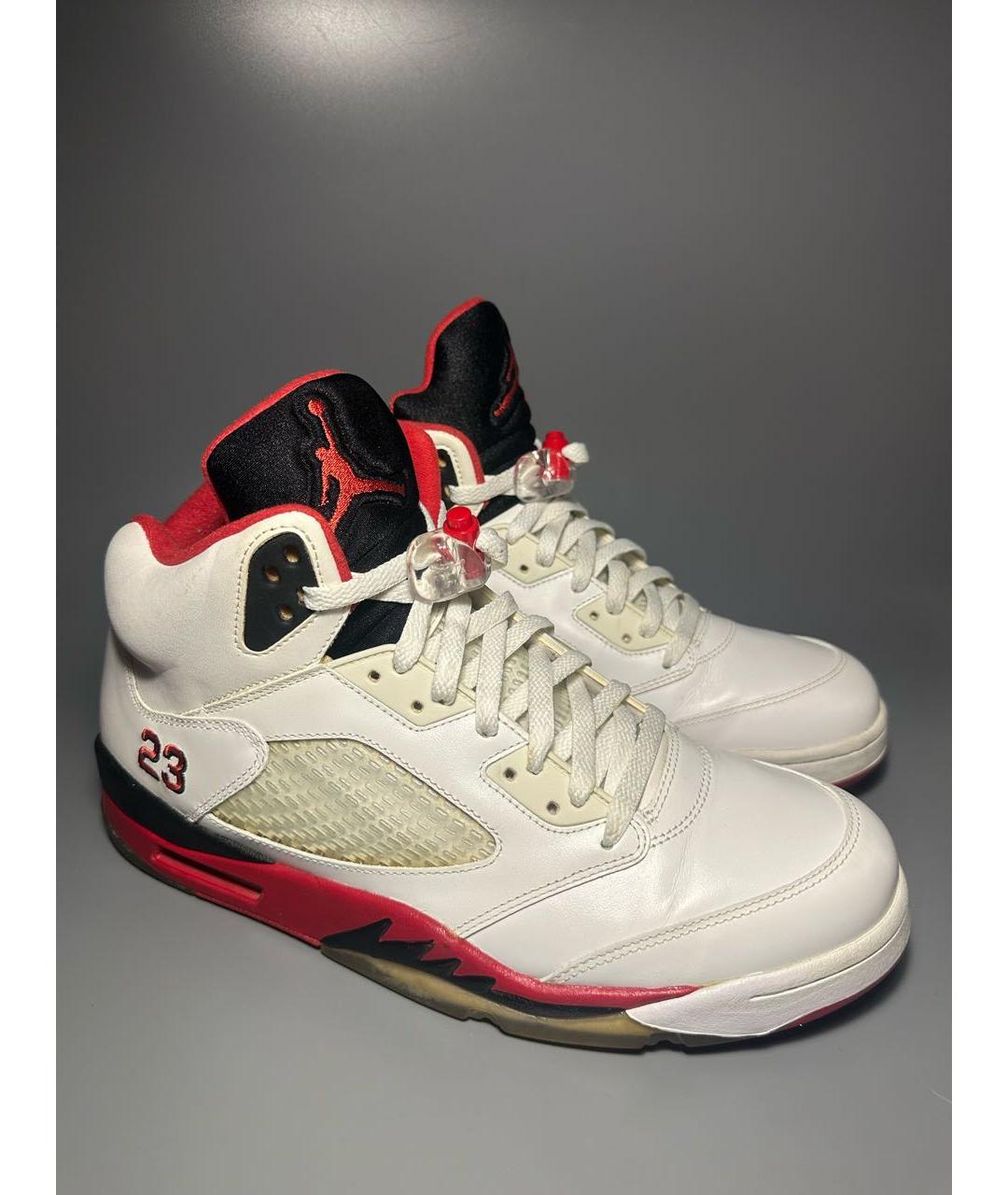 JORDAN Белые кожаные высокие кроссовки / кеды, фото 6