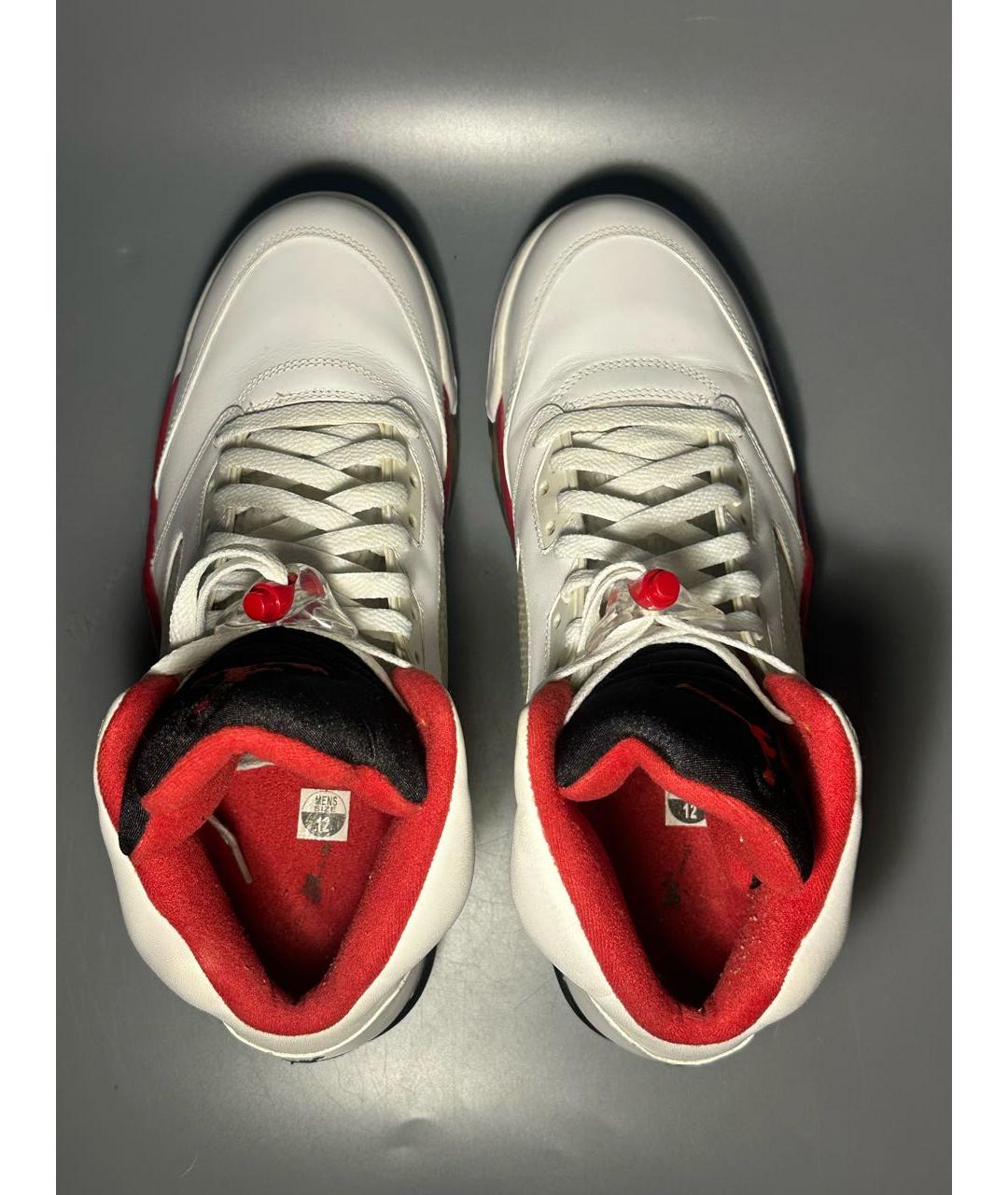 JORDAN Белые кожаные высокие кроссовки / кеды, фото 3