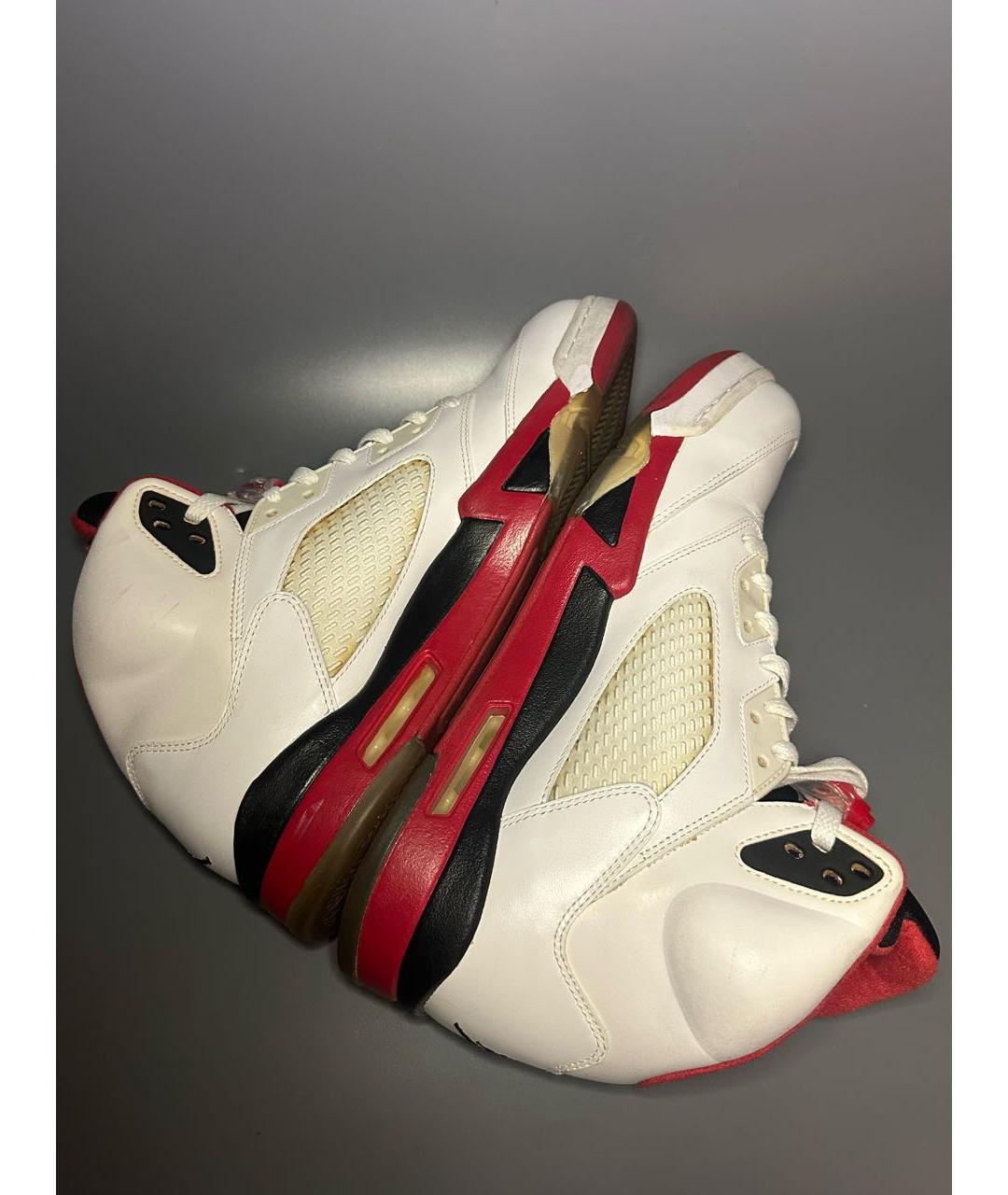 JORDAN Белые кожаные высокие кроссовки / кеды, фото 7