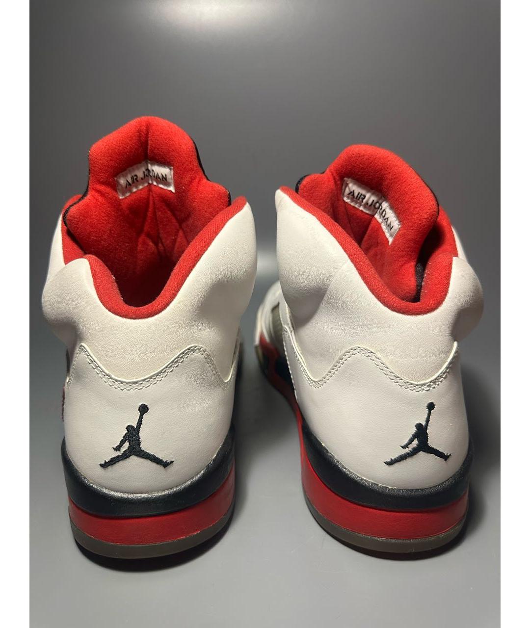 JORDAN Белые кожаные высокие кроссовки / кеды, фото 4