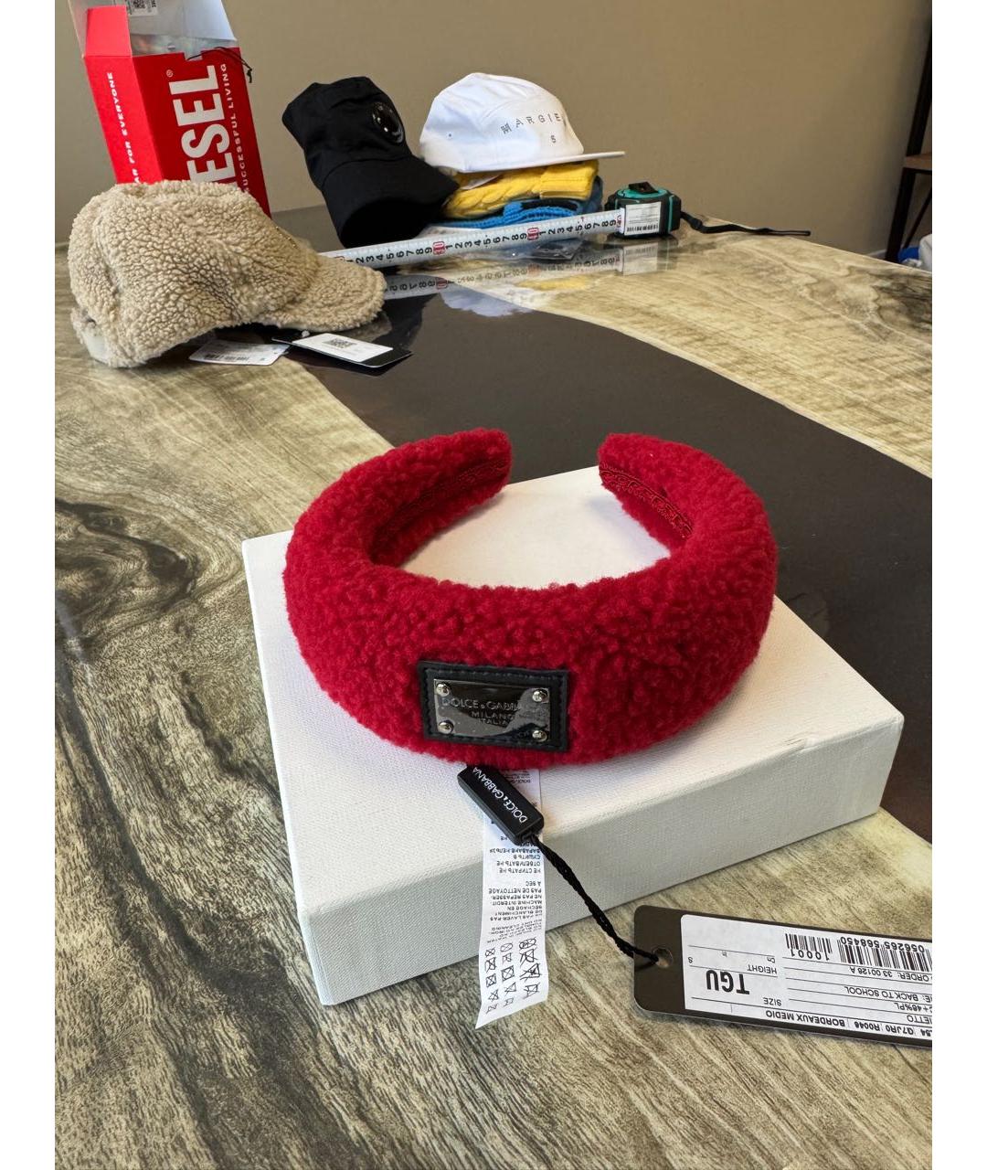 DOLCE&GABBANA Бордовый ободок, фото 9