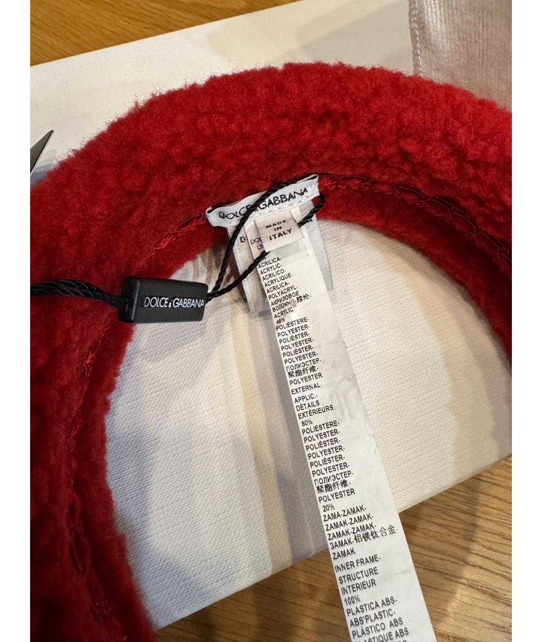 DOLCE&GABBANA Бордовый ободок, фото 6