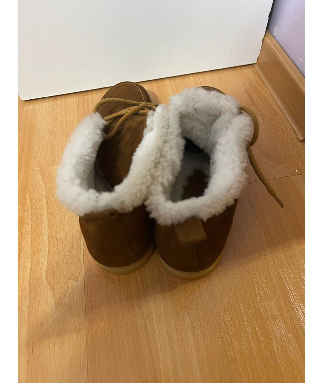 LORO PIANA Коричневые замшевые ботинки, фото 3