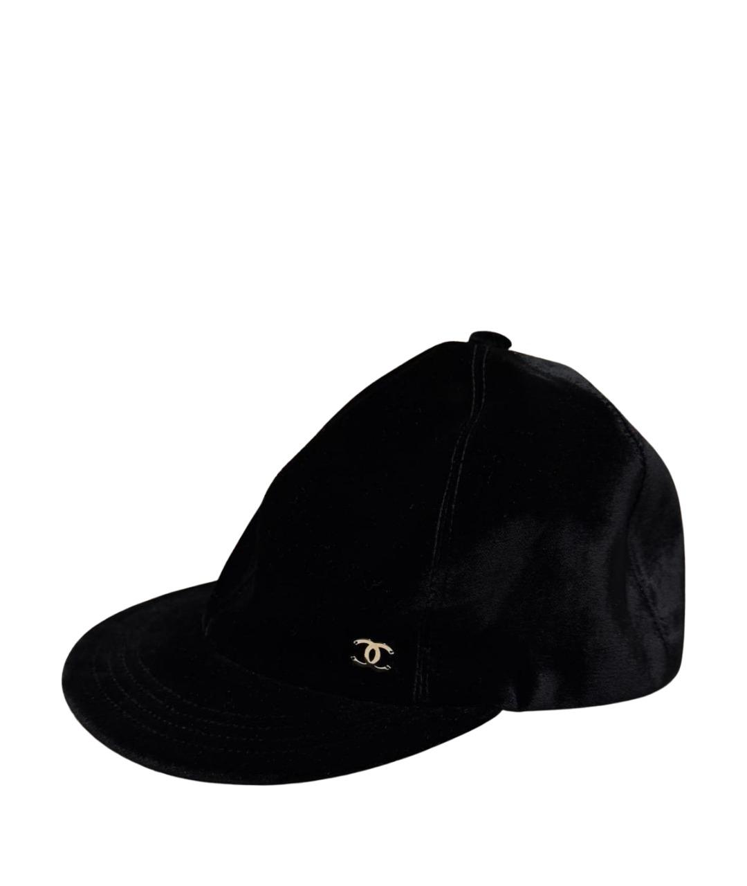 CHANEL Черная бархатная кепка, фото 1