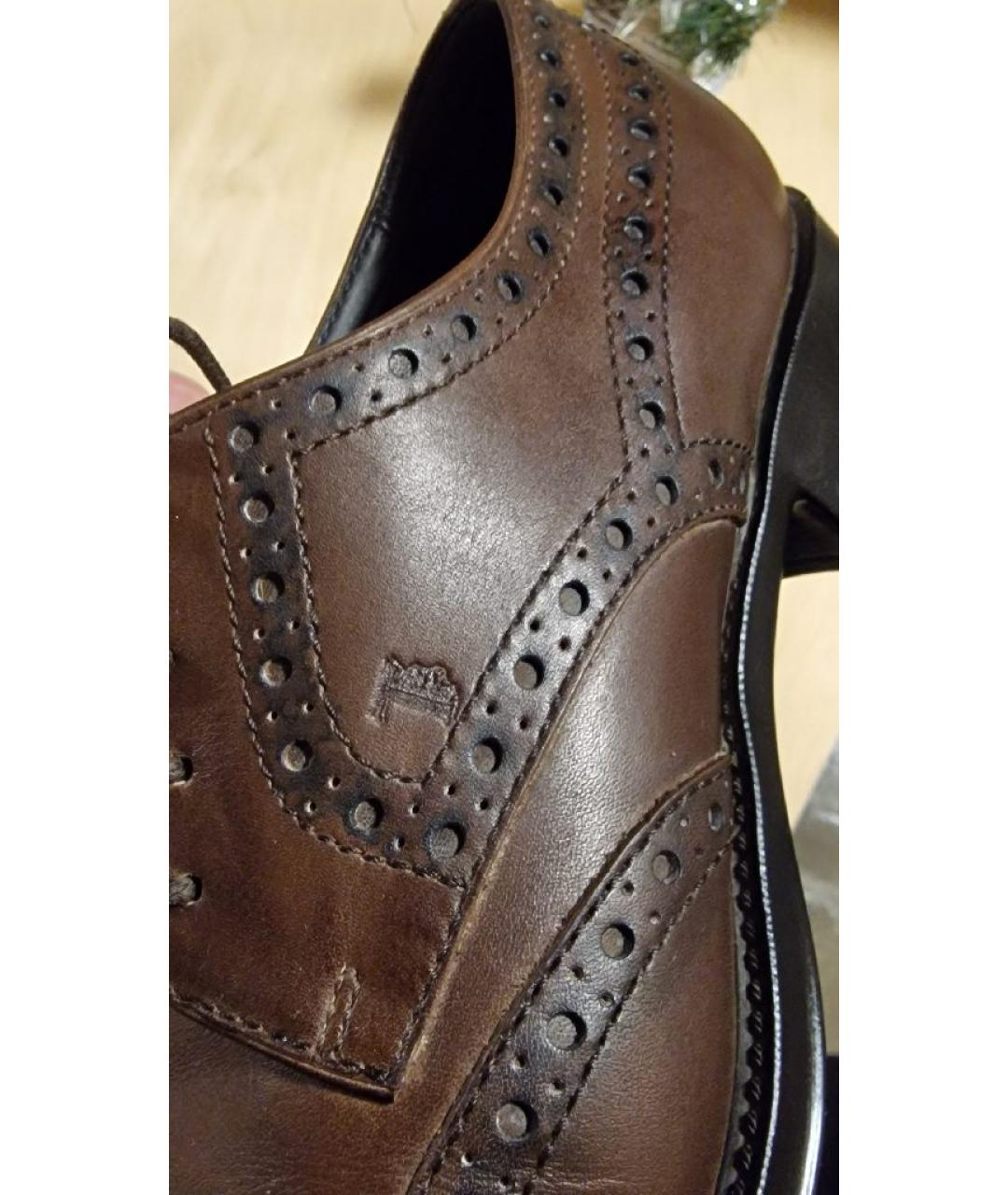 TOD'S Коричневые кожаные брогги и оксфорды, фото 7