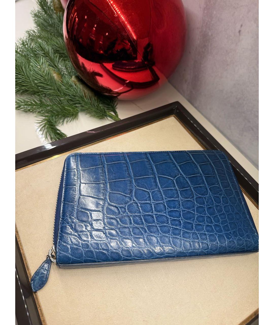 TARDINI Синий кошелек из экзотической кожи, фото 2