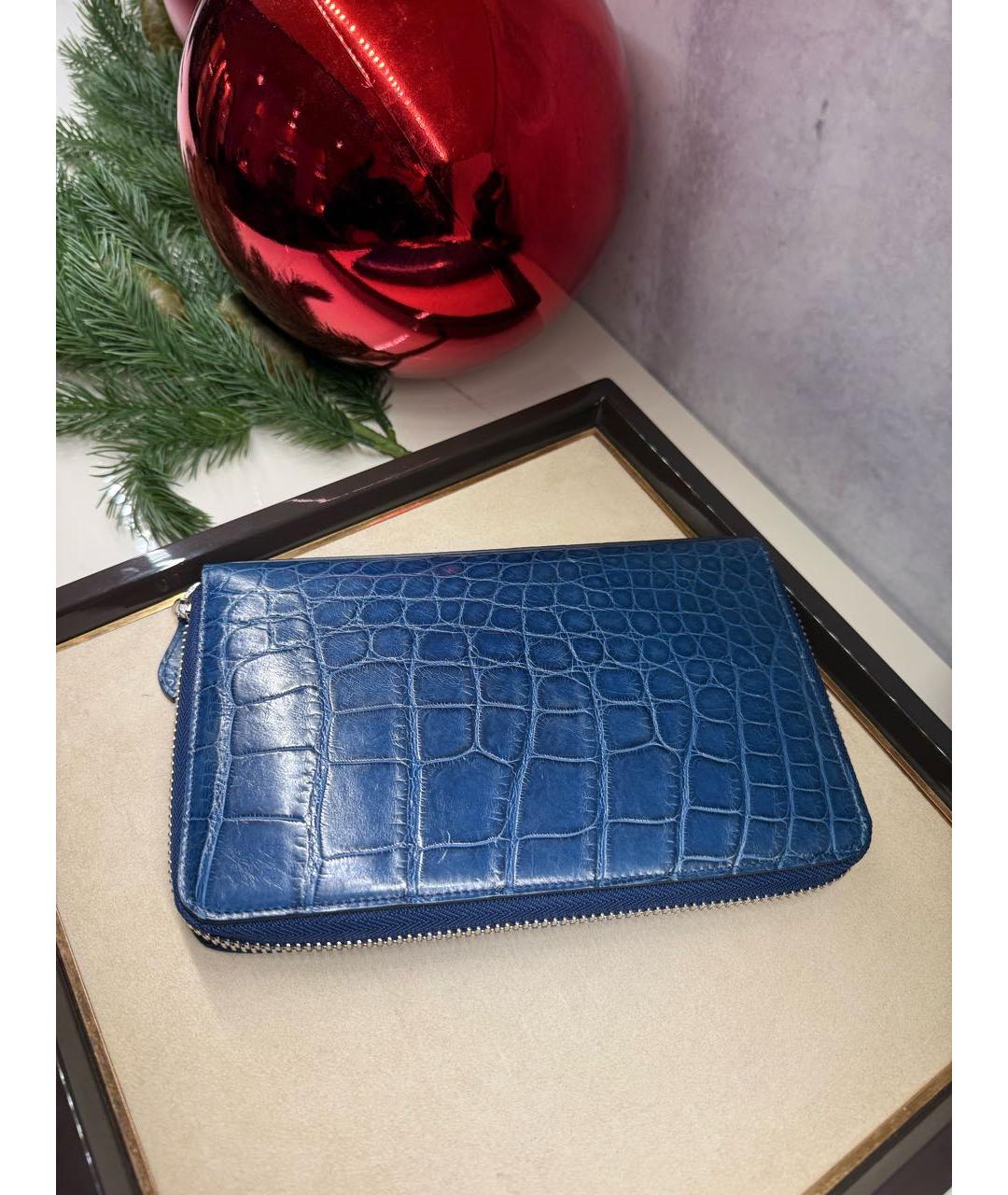 TARDINI Синий кошелек из экзотической кожи, фото 4