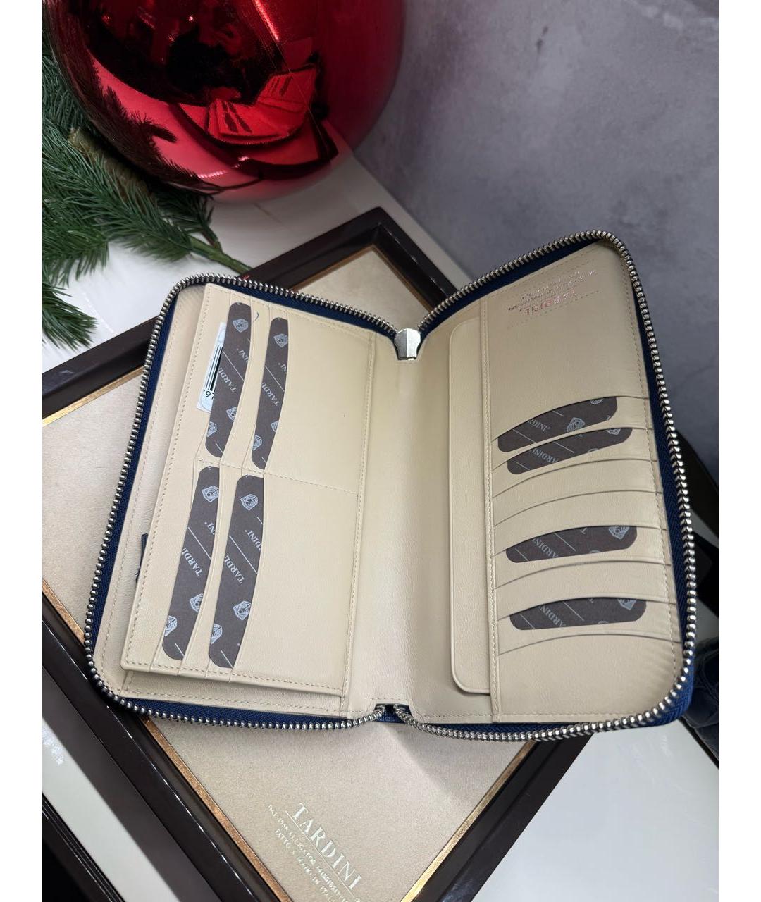 TARDINI Синий кошелек из экзотической кожи, фото 3