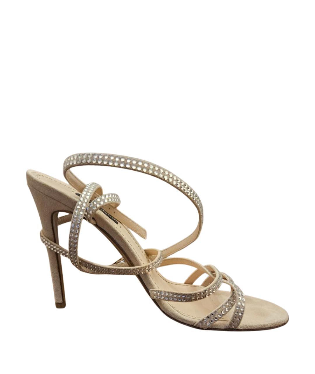 ALEXANDER TEREKHOV Серебряные кожаные босоножки, фото 1