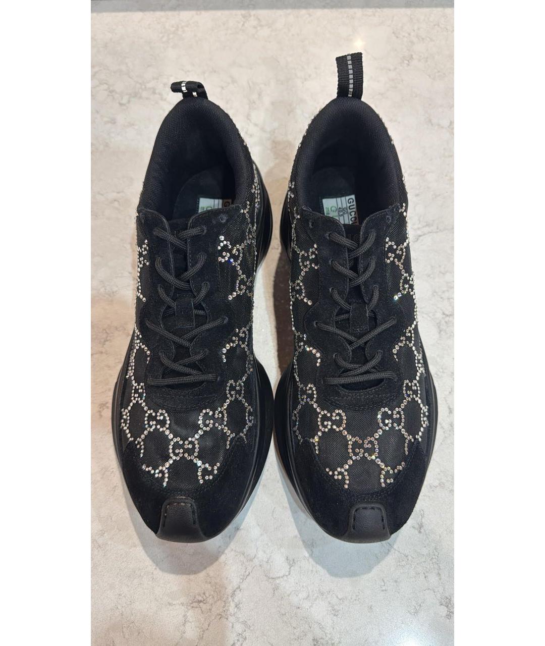 GUCCI Черные текстильные кроссовки, фото 2