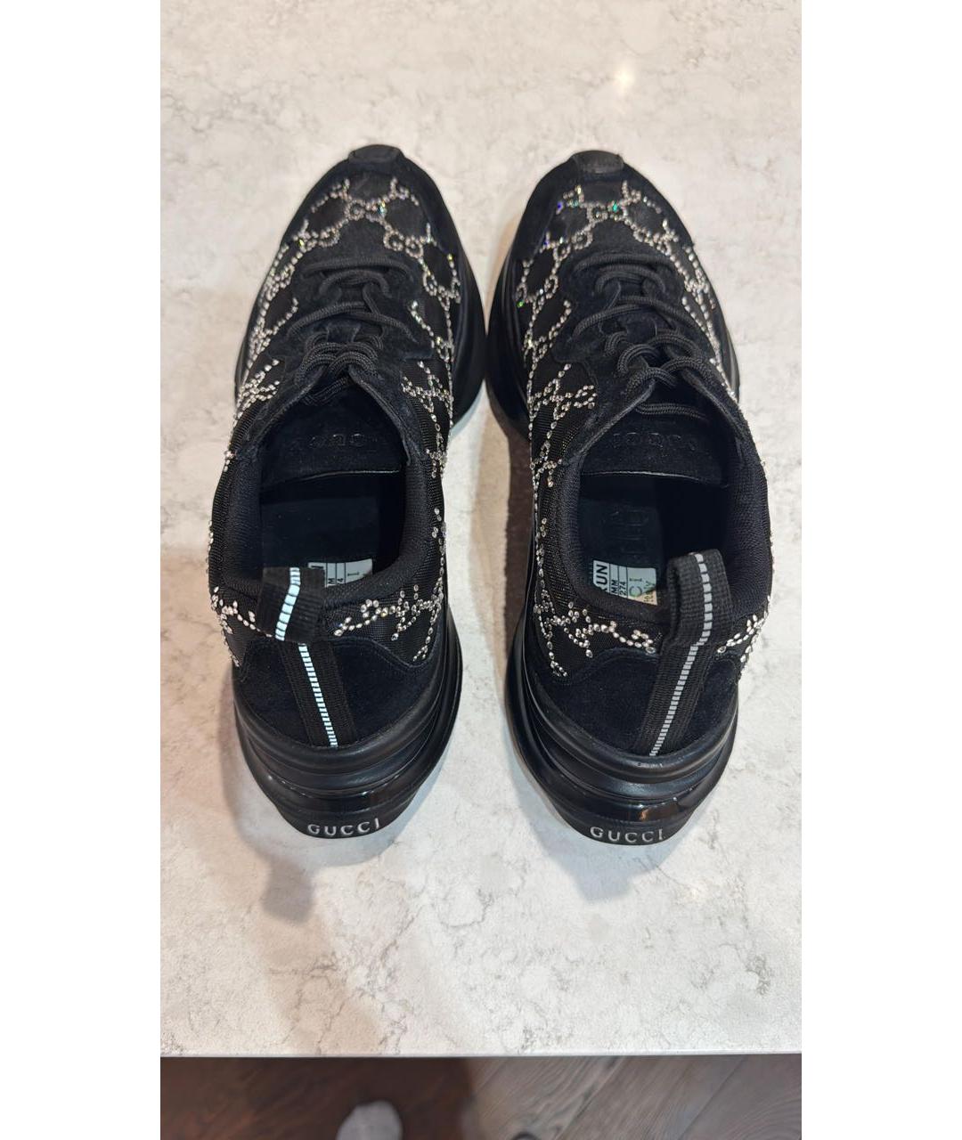 GUCCI Черные текстильные кроссовки, фото 3