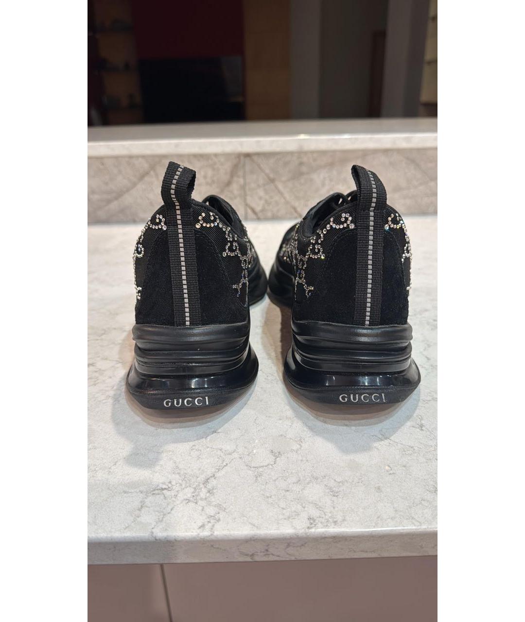 GUCCI Черные текстильные кроссовки, фото 4