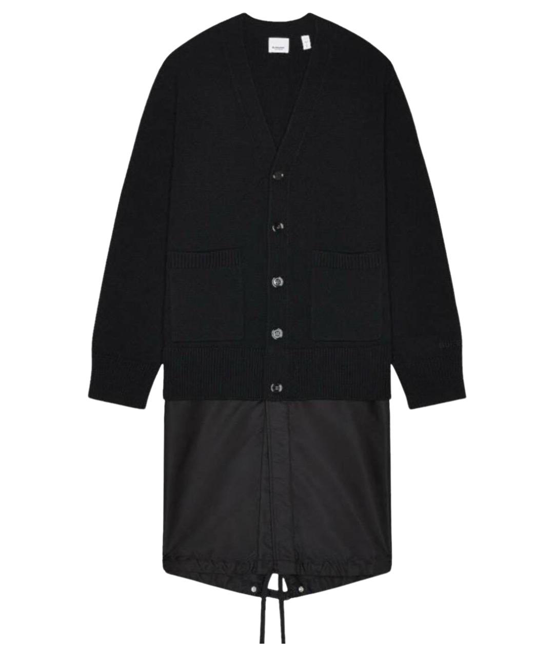 BURBERRY Черный шерстяной кардиган, фото 1