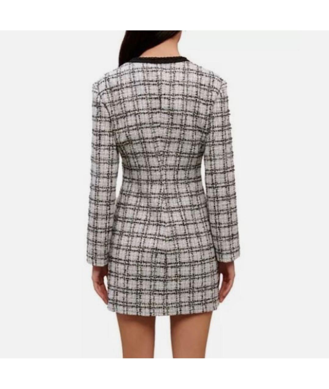 MAJE Голубое твидовое коктейльное платье, фото 4