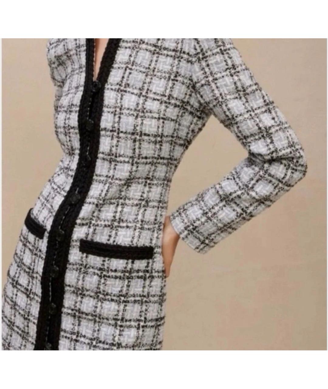 MAJE Голубое твидовое коктейльное платье, фото 3