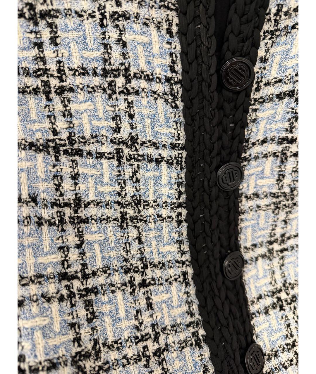 MAJE Голубое твидовое коктейльное платье, фото 8