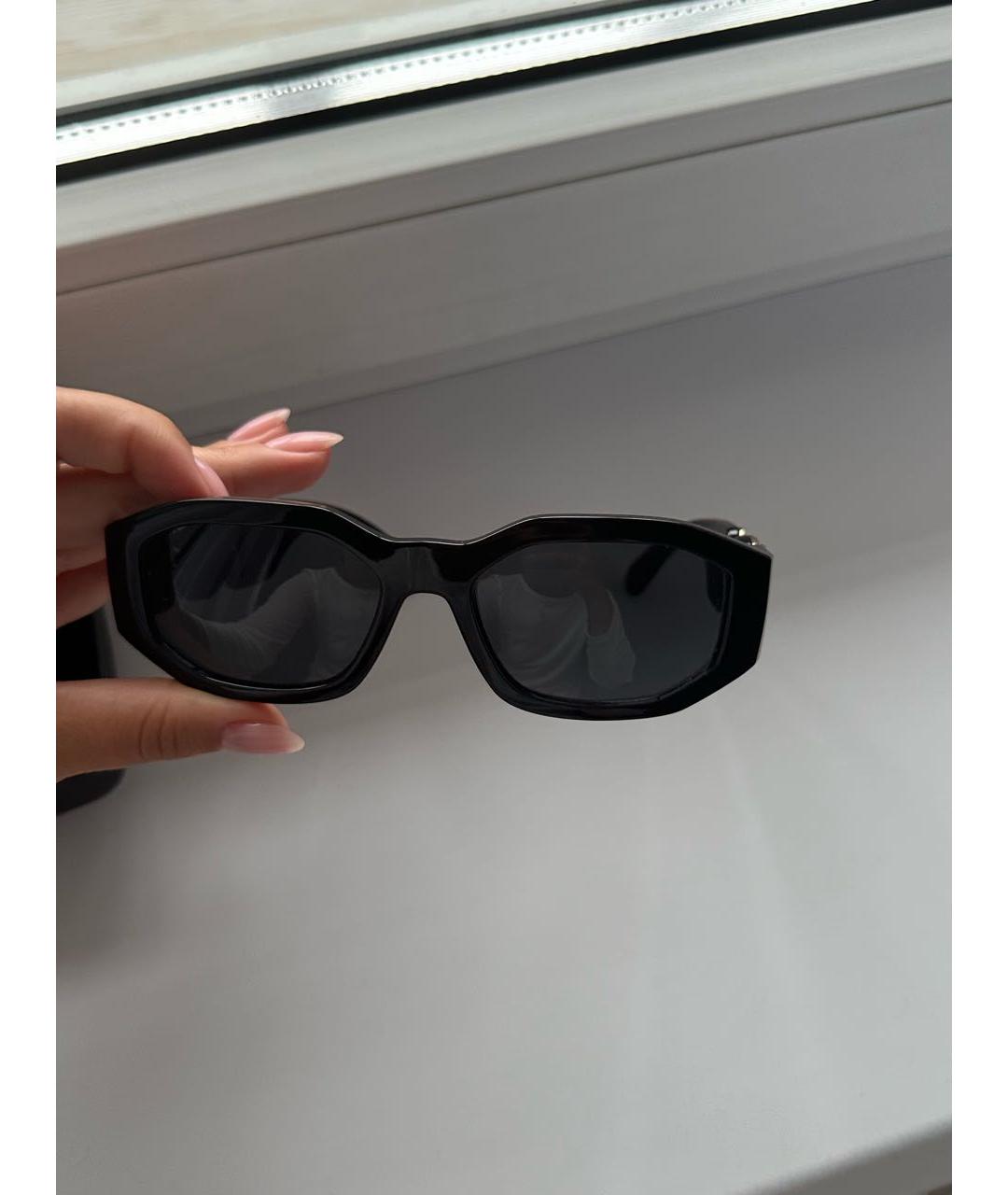 VERSACE Черные пластиковые солнцезащитные очки, фото 7