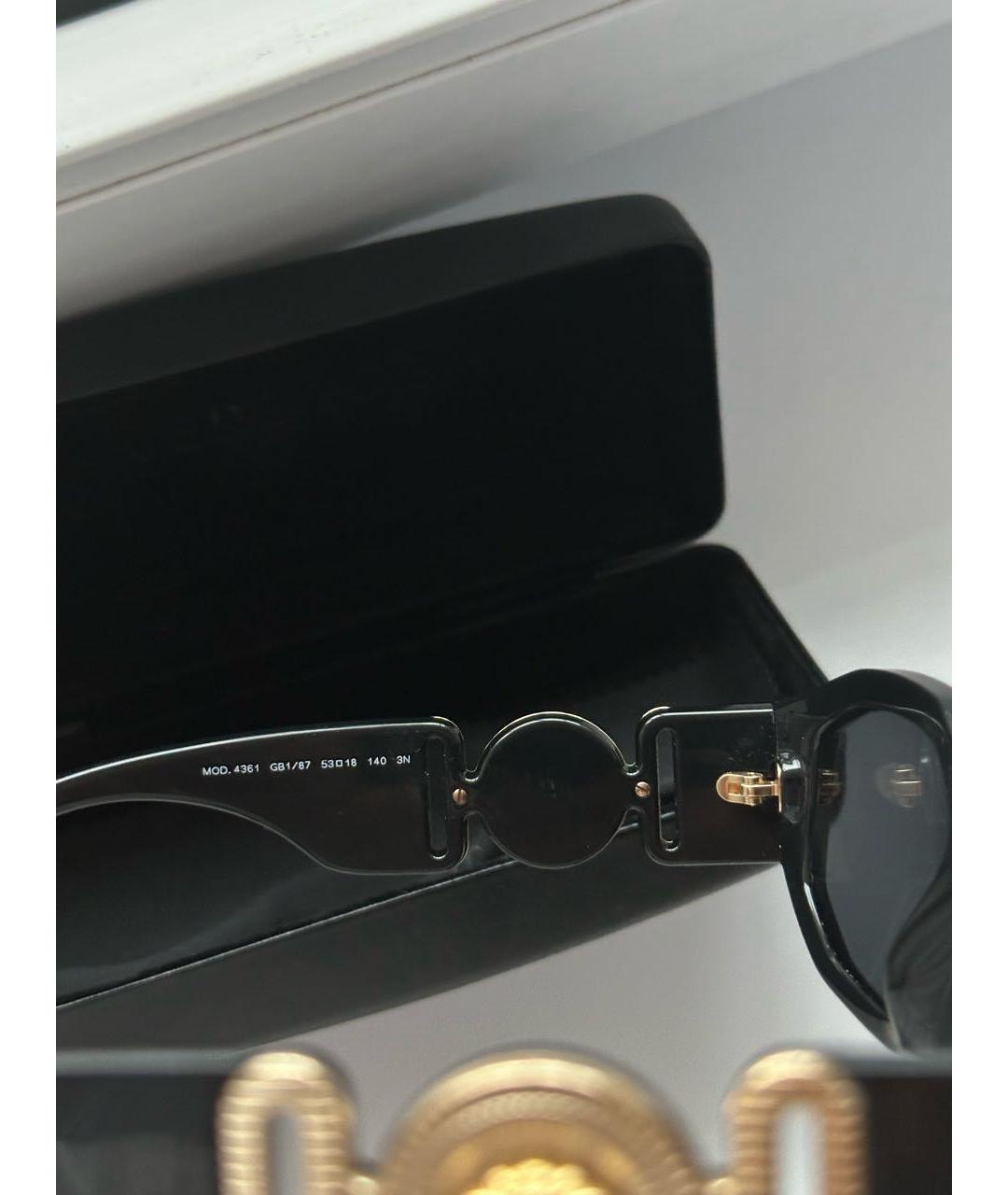 VERSACE Черные пластиковые солнцезащитные очки, фото 5