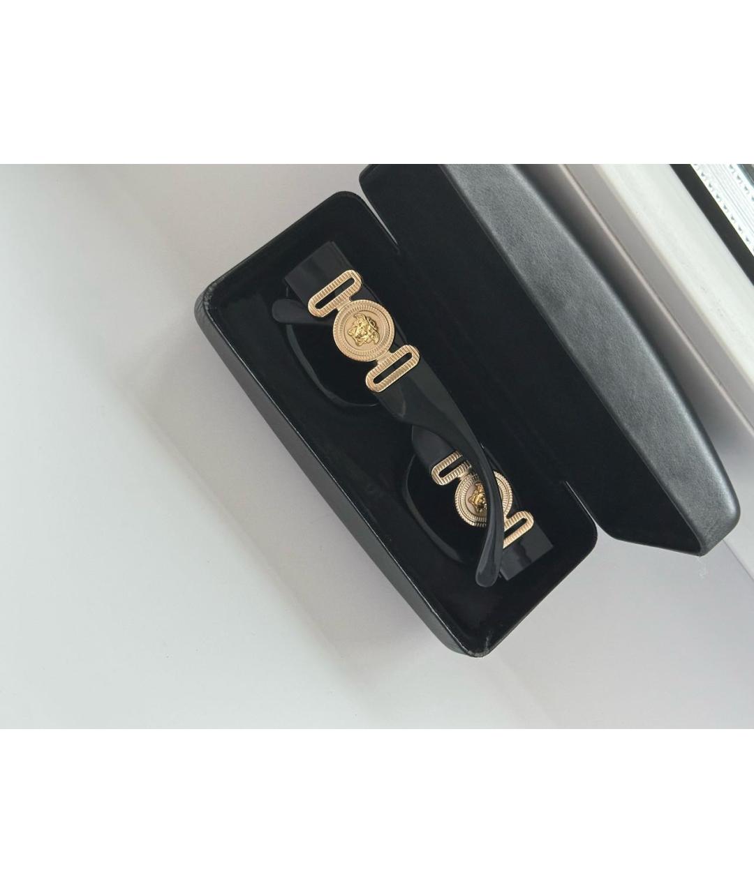 VERSACE Черные пластиковые солнцезащитные очки, фото 6