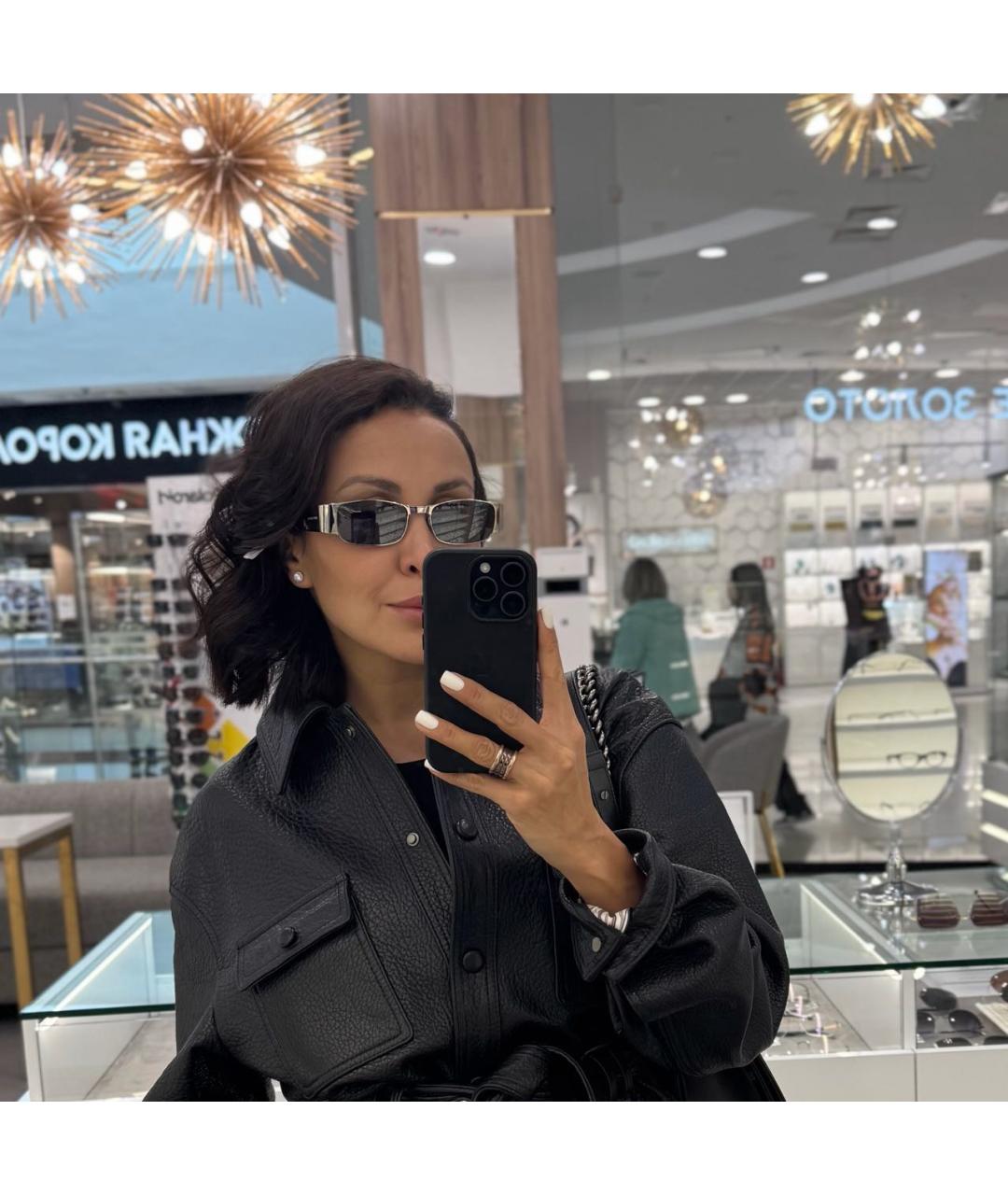 SAINT LAURENT Серебряные металлические солнцезащитные очки, фото 5